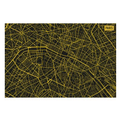 contento Vinyl Teppich MATTEO 60x90 cm Paris City Map Gelb