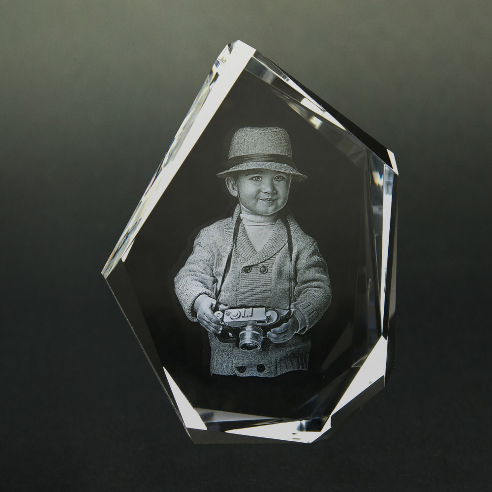 Glasfoto DIAMOND XL 1-6 Personen - Laserinnengravur in Glas | Contento