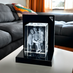 Fotogeschenke 3D Glasfoto Set mit Beleuchtung Gr. S 