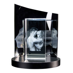 Fotogeschenke 3D Glasfoto + Clarisso® Sockel - SET - 200x100x50 hoch 