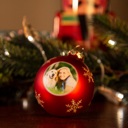 Fotogeschenke Weihnachtskugel mit Foto rot