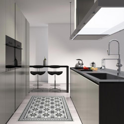 contento Vinyl Teppich MATTEO 60x90 cm Fliesen 6 Grau