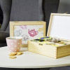 Teebox lila mit Teekannen-Motiv 