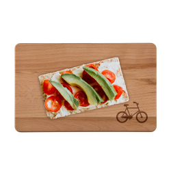 contento Frühstücksbrett Buche mit Gravur Fahrrad