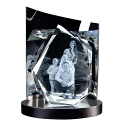Fotogeschenke 3D Glasfoto DIAMOND XL + Clarisso® Sockel - SET   