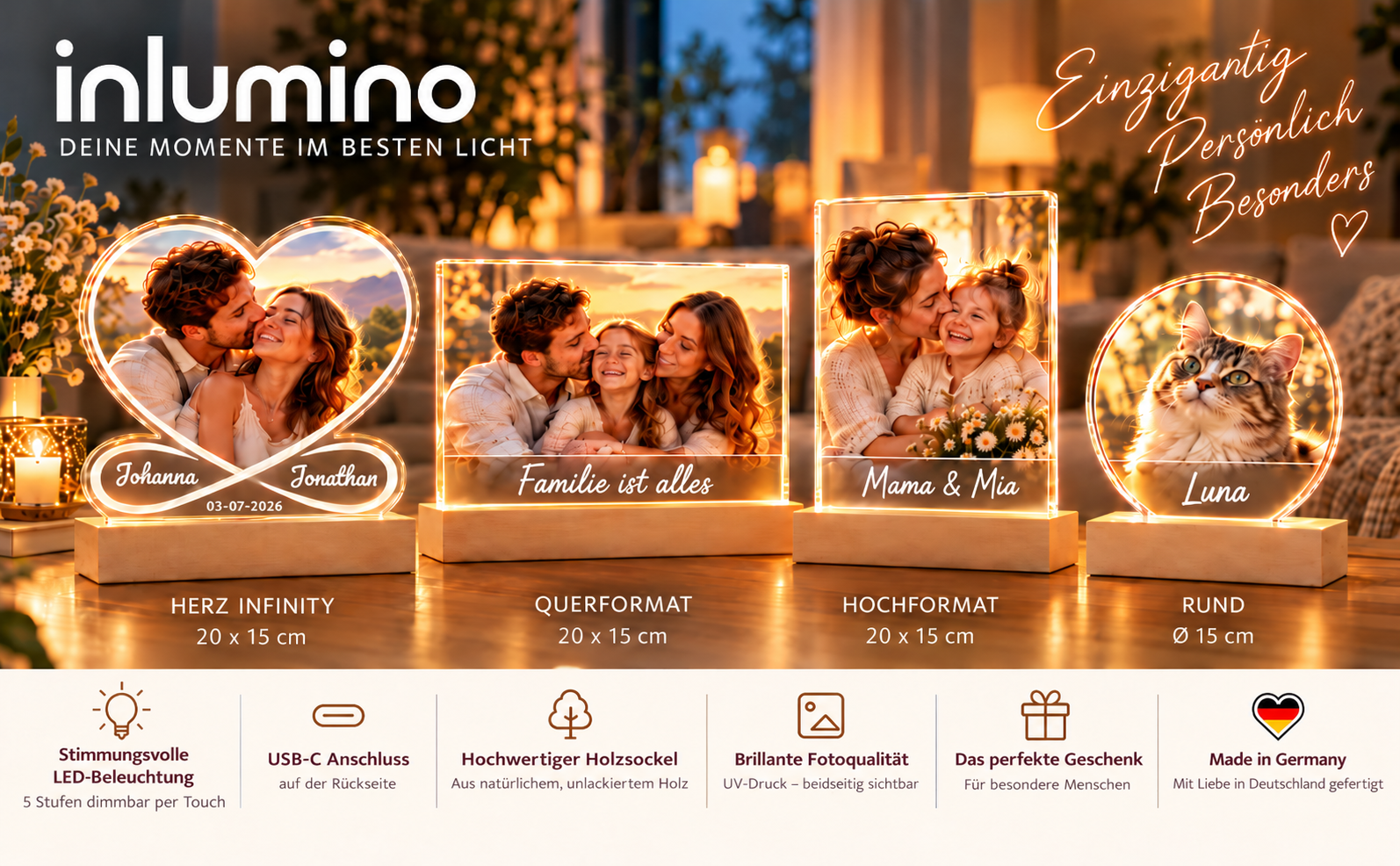 inlumino – personalisierte LED-Acrylbilder mit eigenem Foto